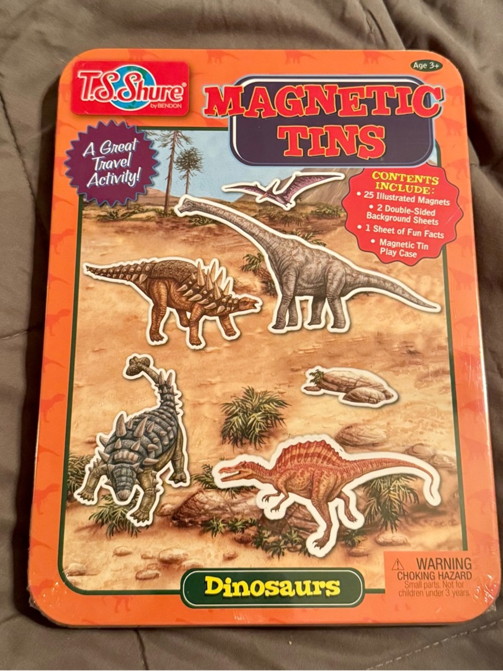 Dinosaur Magnetic Tin Play Set, Brand New!